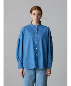 MidiUmi / ミディウミ シャツ・ブラウス | MidiUmi タックスリーブデニムシャツ