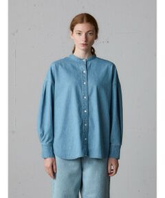 MidiUmi / ミディウミ シャツ・ブラウス | MidiUmi タックスリーブデニムシャツ