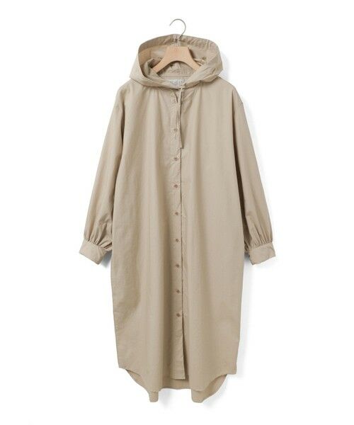 MidiUmi/ミディウミ MidiUmi フード付きシャツワンピース ベージュ(color20) FREE MidiUmi/ミディウミ MidiUmi フード付きシャツワンピース ベージュ(color20) FREE