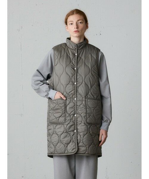 MidiUmi/ミディウミ MidiUmi キルティングリバーシブルベスト チャコールグレー(color92) FREE MidiUmi/ミディウミ MidiUmi キルティングリバーシブルベスト チャコールグレー(color92) FREE