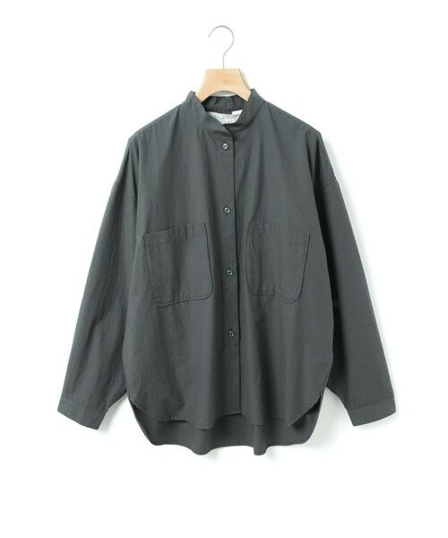 MidiUmi / ミディウミ シャツ・ブラウス | MidiUmi スタンドカラーワイドシャツ(チャコールグレー(color92))
