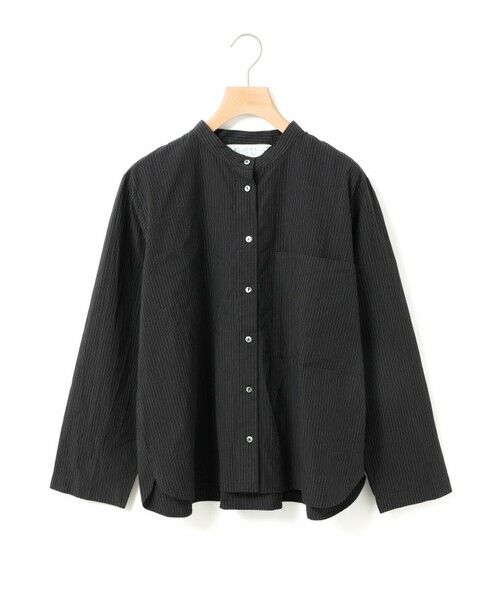 MidiUmi / ミディウミ シャツ・ブラウス | MidiUmi ビッグポケットシャツ（ブラックストライプ(color99)）