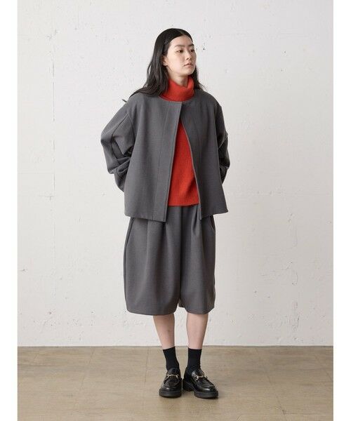 MidiUmi / ミディウミ テーラードジャケット | MidiUmi フランネルタッチノーカラージャケット | 詳細11