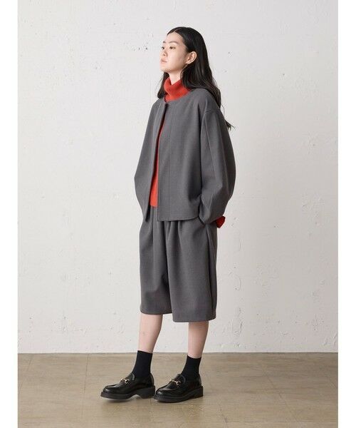 MidiUmi / ミディウミ テーラードジャケット | MidiUmi フランネルタッチノーカラージャケット | 詳細12