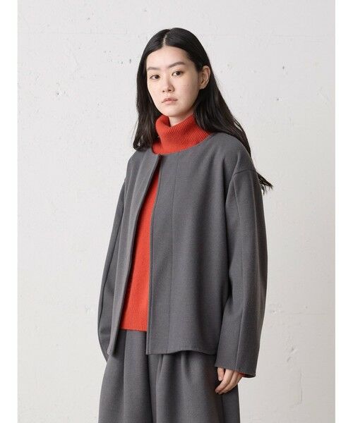 MidiUmi / ミディウミ テーラードジャケット | MidiUmi フランネルタッチノーカラージャケット | 詳細6
