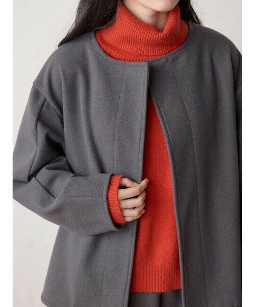 MidiUmi / ミディウミ テーラードジャケット | MidiUmi フランネルタッチノーカラージャケット | 詳細9