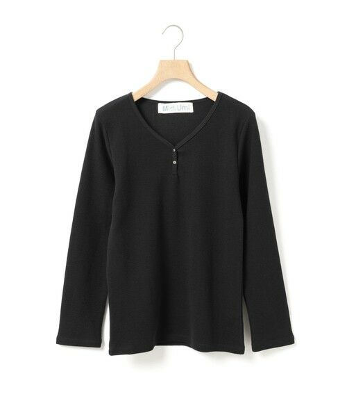 MidiUmi / ミディウミ カットソー | MidiUmi ヘンリーネックプルオーバー（ブラック(color99)）