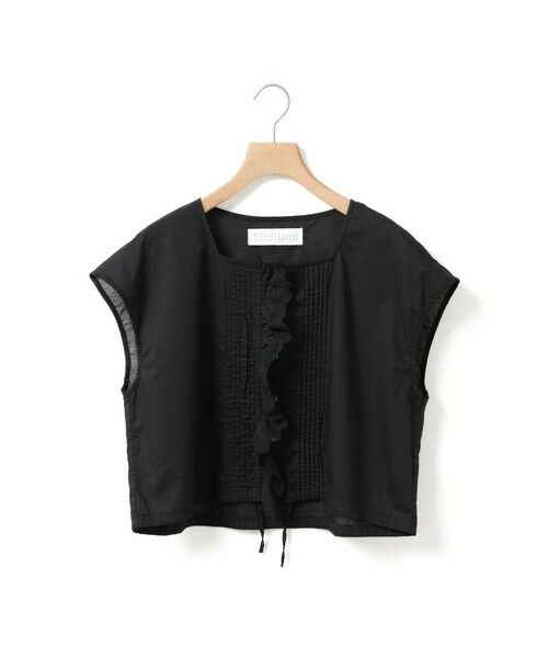 MidiUmi / ミディウミ ベスト | MidiUmi ピンタックレースベスト（ブラック(color99)）