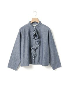 MidiUmi / ミディウミ シャツ・ブラウス | MidiUmi ダンガリーズラッフルシャツ