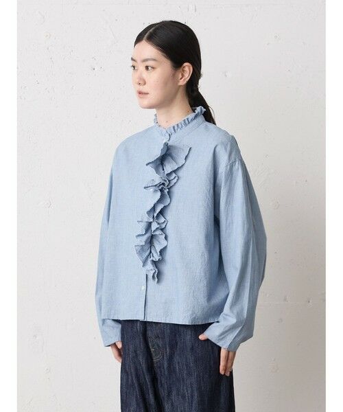 MidiUmi / ミディウミ シャツ・ブラウス | MidiUmi ダンガリーズラッフルシャツ | 詳細3