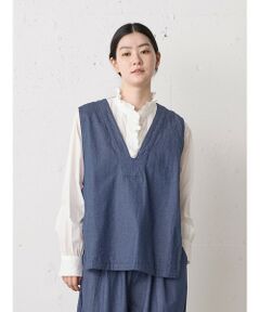 MidiUmi / ミディウミ ベスト | MidiUmi デニムサイドストラップベスト