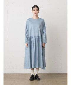 MidiUmi / ミディウミ ロング・マキシ丈ワンピース | MidiUmi シャンブレーギャザーワンピース