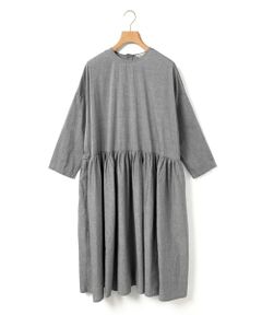 MidiUmi / ミディウミ ロング・マキシ丈ワンピース | MidiUmi シャンブレーギャザーワンピース