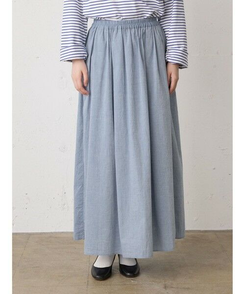 MidiUmi / ミディウミ ミニ・ひざ丈スカート | MidiUmi シャンブレーギャザースカート | 詳細6