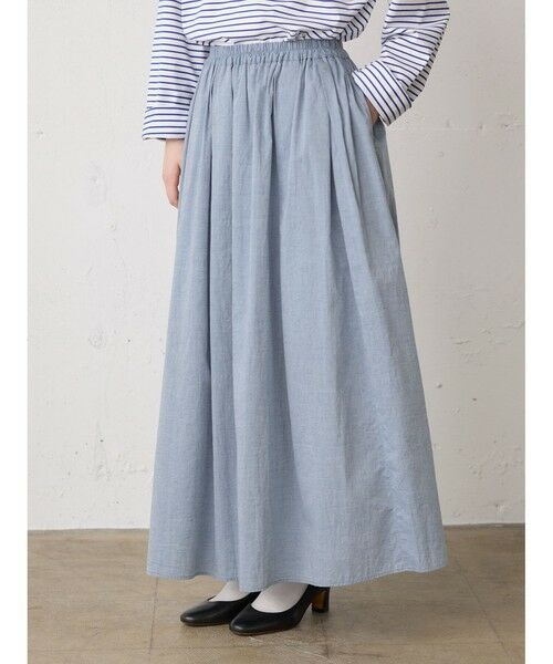 MidiUmi / ミディウミ ミニ・ひざ丈スカート | MidiUmi シャンブレーギャザースカート | 詳細7