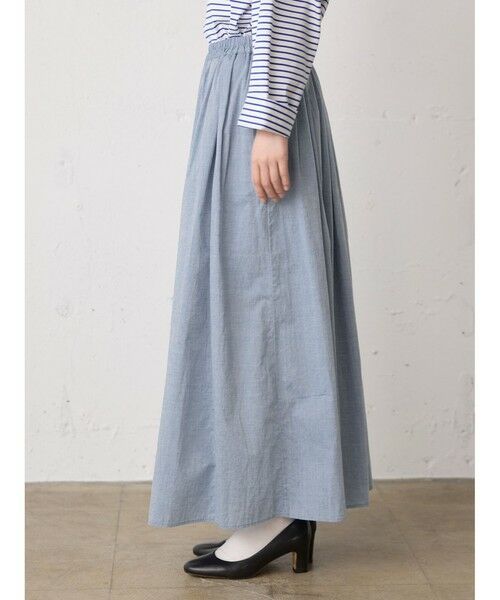 MidiUmi / ミディウミ ミニ・ひざ丈スカート | MidiUmi シャンブレーギャザースカート | 詳細8