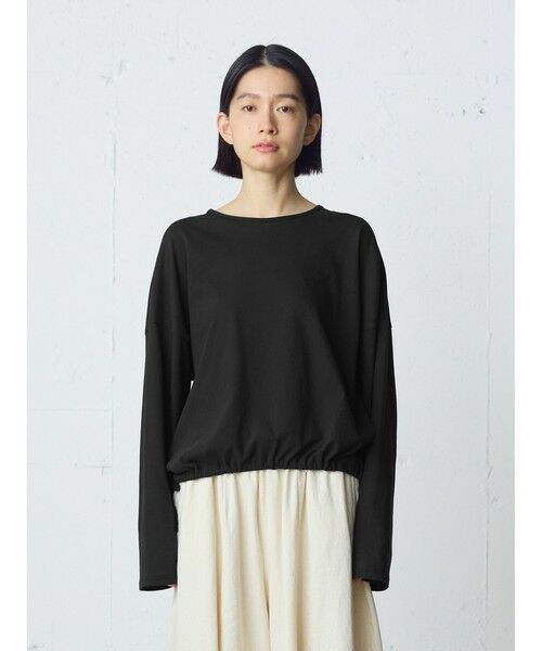MidiUmi / ミディウミ カットソー | MidiUmi ドローストリングプルオーバー（ブラック(color99)）