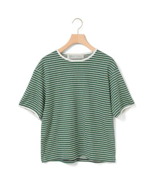 MidiUmi / ミディウミ カットソー | MidiUmi マルチボーダープルオーバー（グリーン(color22)）