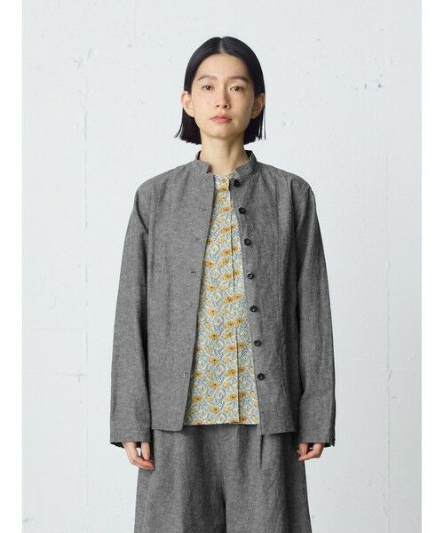 MidiUmi / ミディウミ テーラードジャケット | MidiUmi C/Lスタンドカラージャケット（グレー(color91)）