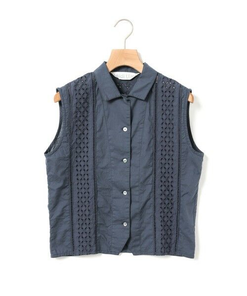 MidiUmi / ミディウミ シャツ・ブラウス | MidiUmi レースベストライクシャツ（ネイビー(color77)）