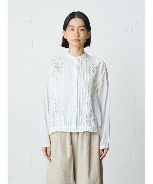 MidiUmi / ミディウミ シャツ・ブラウス | MidiUmi レースジャケットシャツ（オフホワイト(color11)）