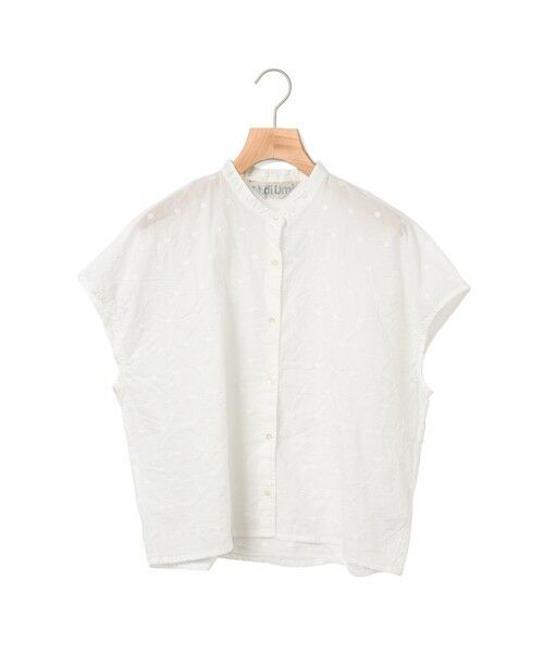 MidiUmi / ミディウミ シャツ・ブラウス | MidiUmi ドット柄シャツノースリーブ（オフホワイト(color11)）