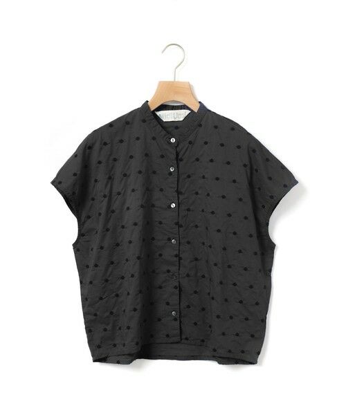MidiUmi / ミディウミ シャツ・ブラウス | MidiUmi ドット柄シャツノースリーブ（ブラック(color99)）