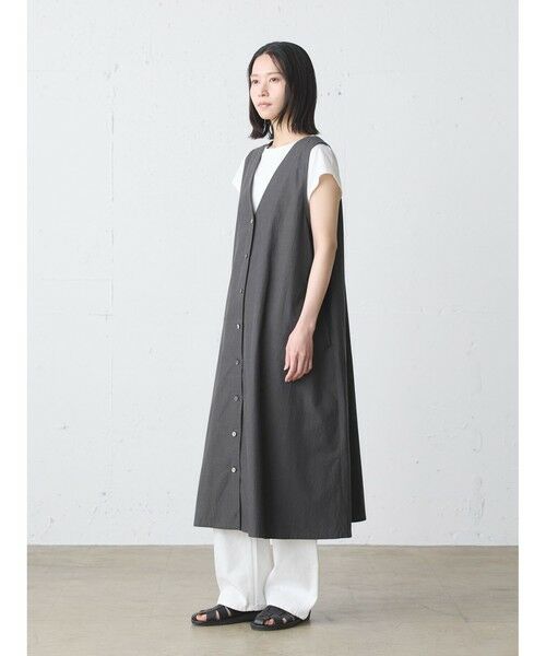 MidiUmi / ミディウミ ロング・マキシ丈ワンピース | MidiUmi Vネックロングジレワンピース | 詳細10