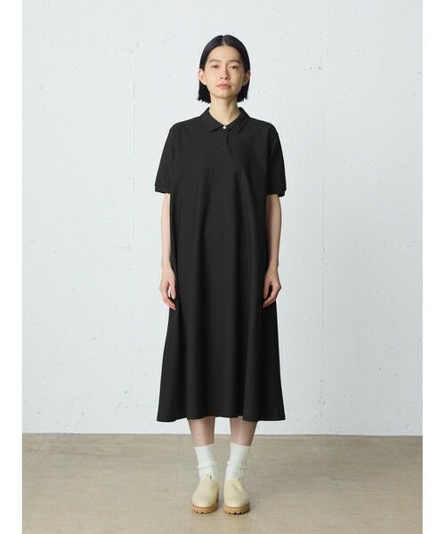 MidiUmi / ミディウミ ロング・マキシ丈ワンピース | MidiUmi ポロフレアワンピース（ブラック(color99)）