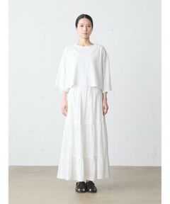 MidiUmi / ミディウミ ミニ・ひざ丈スカート | MidiUmi ヘムレースティアードスカート