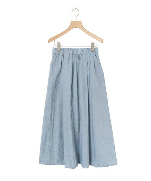 MidiUmi / ミディウミ ミニ・ひざ丈スカート | MidiUmi シャンブレータックスカート（ブルーB(color31B)）