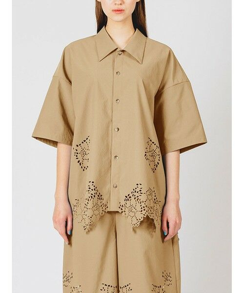 MIDIUMISOLID / ミディウミソリッド シャツ・ブラウス | MIDIUMISOLID カットワークデザインシャツ | 詳細1