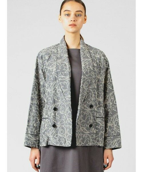 MIDIUMISOLID / ミディウミソリッド テーラードジャケット | MIDIUMISOLID 刺繍ショールカラージャケット | 詳細3