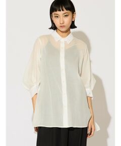 MIDIUMISOLID Lady’s シアースリットスリーブチュニックシャツ