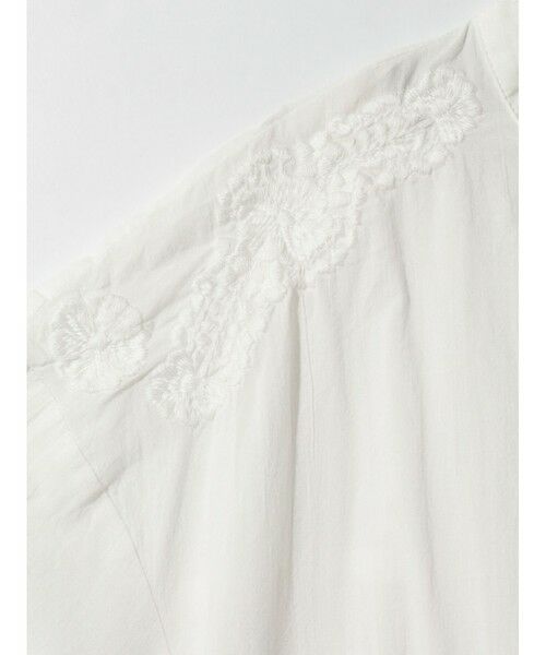 MIDIUMISOLID / ミディウミソリッド ミニ丈・ひざ丈ワンピース | MIDIUMISOLID for Ladies 刺繍スタンドカラーワンピース | 詳細1
