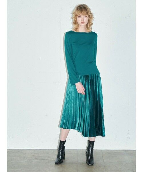 MIDIUMISOLID / ミディウミソリッド カットソー | MIDIUMISOLID for Ladies ボートネックインナープルオーバー | 詳細3