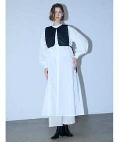 MIDIUMISOLID for Ladies ベスト付きロングシャツワンピース