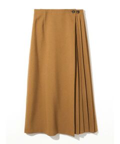 MIDIUMISOLID / ミディウミソリッド ミニ・ひざ丈スカート | MIDIUMISOLID for Ladies アシンメトリープリーツラップスカート