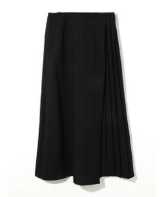 MIDIUMISOLID / ミディウミソリッド ミニ・ひざ丈スカート | MIDIUMISOLID for Ladies アシンメトリープリーツラップスカート