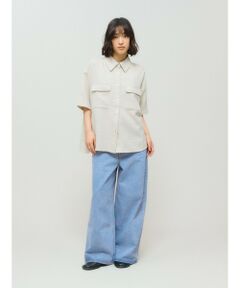 MIDIUMISOLID / ミディウミソリッド その他パンツ | MIDIUMISOLID ハイウエストワイドデニム(ブルー)