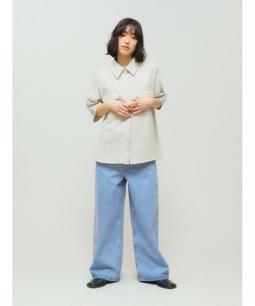 MIDIUMISOLID / ミディウミソリッド その他パンツ | MIDIUMISOLID ハイウエストワイドデニム(ブルー) | 詳細3