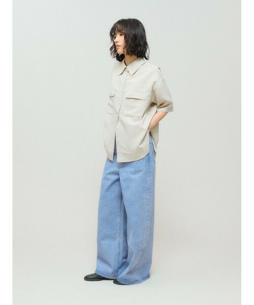 MIDIUMISOLID / ミディウミソリッド その他パンツ | MIDIUMISOLID ハイウエストワイドデニム(ブルー) | 詳細4