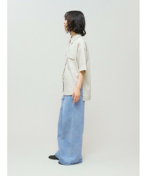 MIDIUMISOLID / ミディウミソリッド その他パンツ | MIDIUMISOLID ハイウエストワイドデニム(ブルー) | 詳細5