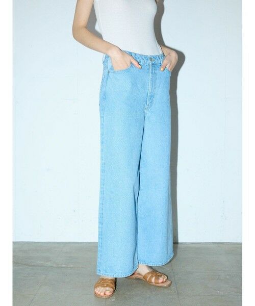 MIDIUMISOLID / ミディウミソリッド その他パンツ | MIDIUMISOLID ハイウエストワイドデニム(ブルー) | 詳細8