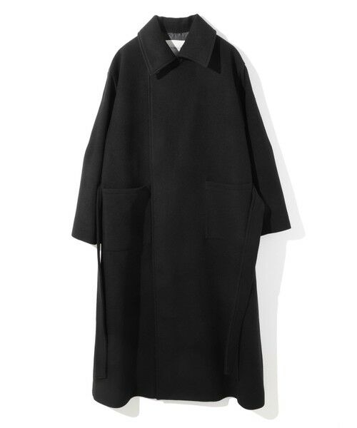 MIDIUMISOLID / ミディウミソリッド トレンチコート | MIDIUMISOLID ベルト付きロングコート(ブラック(color99))
