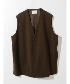 MIDIUMISOLID / ミディウミソリッド ベスト | MIDIUMISOLID ノーカラーワイドロングベスト