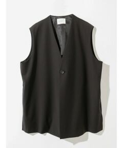 MIDIUMISOLID / ミディウミソリッド ベスト | MIDIUMISOLID ノーカラーワイドロングベスト
