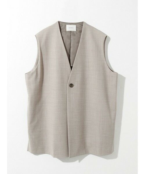 MIDIUMISOLID / ミディウミソリッド ベスト | MIDIUMISOLID ノーカラーワイドロングベスト | 詳細3