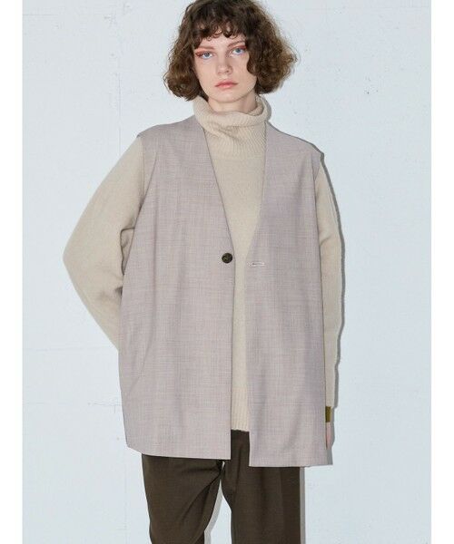 MIDIUMISOLID / ミディウミソリッド ベスト | MIDIUMISOLID ノーカラーワイドロングベスト | 詳細7