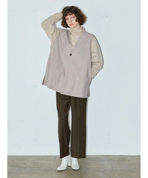 MIDIUMISOLID / ミディウミソリッド ベスト | MIDIUMISOLID ノーカラーワイドロングベスト | 詳細8